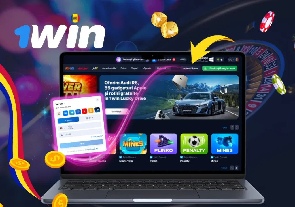Conectati-va la 1Win utilizand adresa de e-mail, parola sau optiunile de conectare rapida.